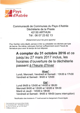 Page 1 d e c o m m u n e s // Pays * TT d`Astr&eacute;e Communaut&eacute; de