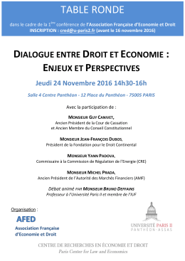 table ronde - Universit&eacute; Paris 2 Panth&eacute;on