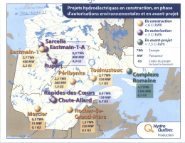 Tableau, préparé par Hydro-Québec production, concernant les