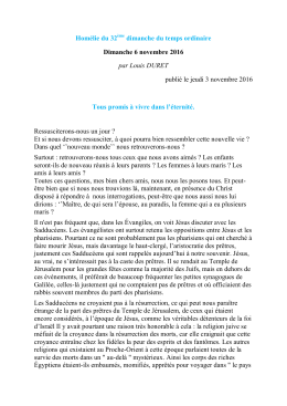 Homélie du 32 dimanche du temps ordinaire Dimanche 6 novembre