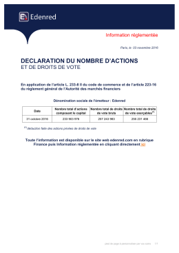 declaration du nombre d`actions