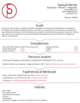 Intérets Expériences et Bénévolat Parcours scolaire Compétences