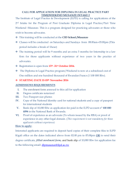call for application for diploma in legal practice part time/weekend