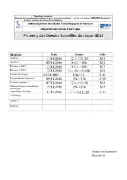 Planning des Devoirs Surveillés de classe GE13