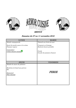 Menu 2&egrave;me p&eacute;riode