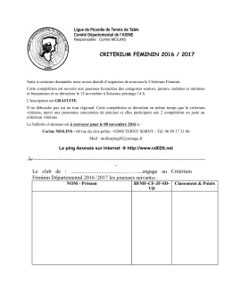 criterium feminin 2016 / 2017