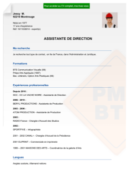 Recrutement CV ASSISTANTE DE DIRECTION