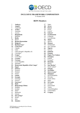 INCLUSIVE FRAMEWORK COMPOSITION BEPS Members