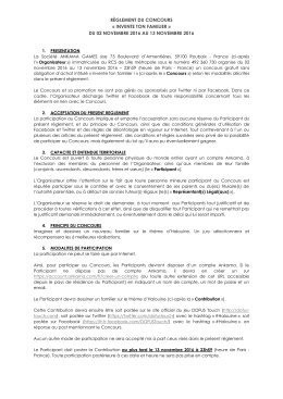 r&egrave;glement du concours