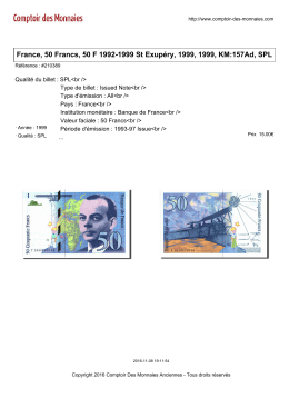 France, 50 Francs, 50 F 1992-1999 St Exup&eacute;ry, 1999, 1999, KM