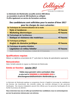 Appel de candidatures