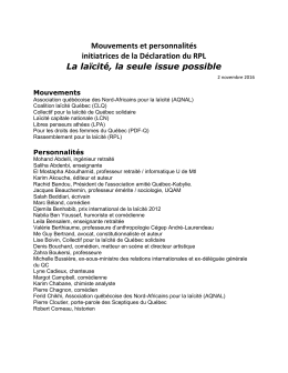 Liste des signataires de la déclaration du RPL 2016