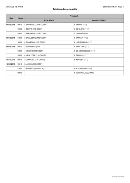 Tableau des conseils