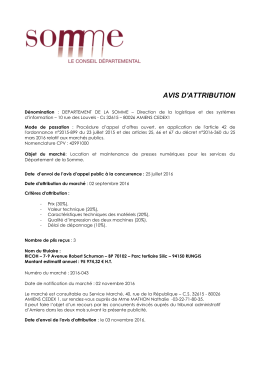 avis d`attribution