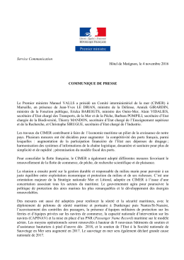Communiqué du 4 novembre 2016 – Comité