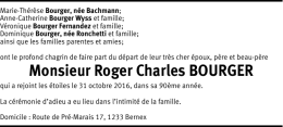 Monsieur Roger Charles BOURGER