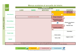 Menus NOVEMBRE DECEMBRE 2016 scolaire