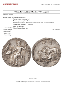 Cilicia, Tarsus, Stater, Mazaios, TTB+, Argent