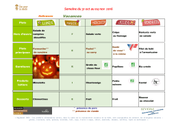 Menu du restaurant scolaire