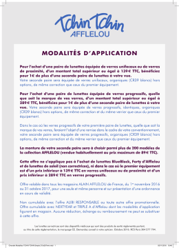 Voir les conditions de l`offre TCHIN-TCHIN OPTIQUE