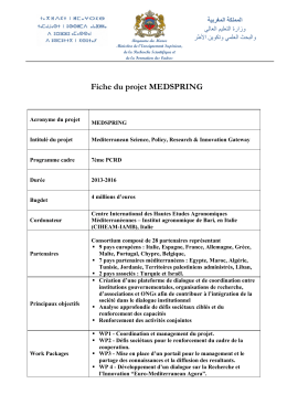 Fiche du projet MEDSPRING