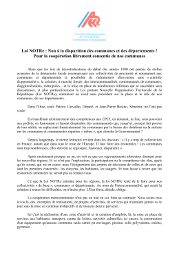Loi NOTRe : Non &agrave; la disparition des communes et des