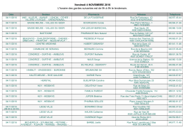 Vendredi 4 NOVEMBRE 2016 L`horaire des gardes