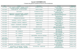 Samedi 5 NOVEMBRE 2016 L`horaire des gardes suivantes