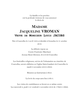 madame jacqueline vroman