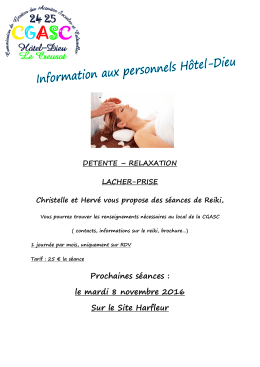 Prochaines le mardi 8 nov Sur le Site - CGASC Hôtel-Dieu