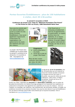 de 150 habitations &agrave; visiter, dont 40 &agrave; Bruxelles