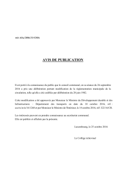 AVIS DE PUBLICATION