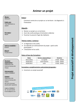 Animer un projet Projet associatif et d&eacute;veloppem ent