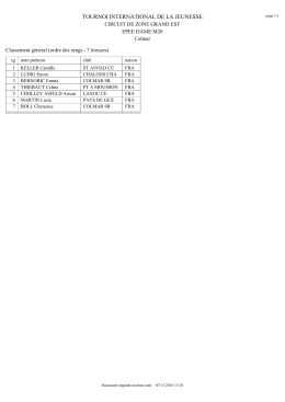 TOURNOI INTERNATIONAL DE LA JEUNESSE