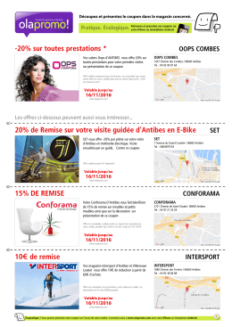 20% sur toutes prestations * 10&euro; de remise 2 MOIS