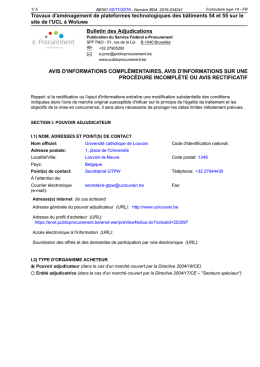 Travaux d`aménagement de plateformes technologiques des