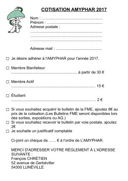COTISATION AMYPHAR 2017