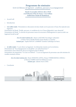 Programme du s&eacute;minaire