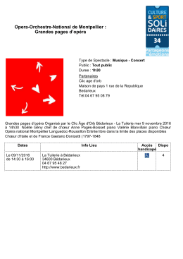 Opera-Orchestre-National de Montpellier : Grandes pages d`opéra