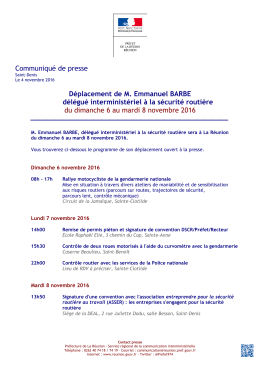 Déplacement de M. Emmanuel BARBE délégué interministériel à la