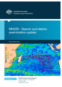 MH370 - Search and debris examination update