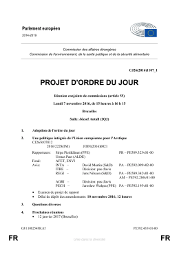 FR FR PROJET D`ORDRE DU JOUR