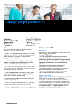 Charg&eacute; projet production