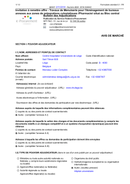 Invitation &agrave; remettre offre - Travaux de Menuiserie pour l