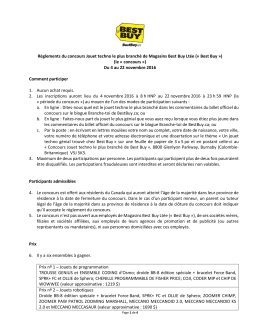 Reglements du concours jouet techno le plus