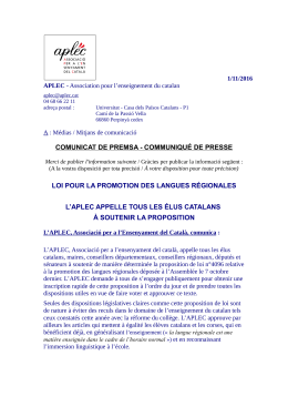 COMUNICAT DE PREMSA - COMMUNIQUÉ DE PRESSE LOI