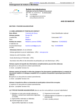 Aménagement de trottoirs à Montleban Bulletin des Adjudications