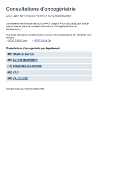 Consultations d`oncogériatrie | Portail ProInfosCancer