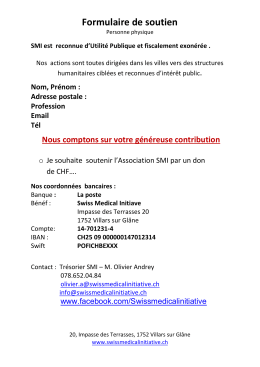 Formulaire de soutien - Swiss Medical Initiative