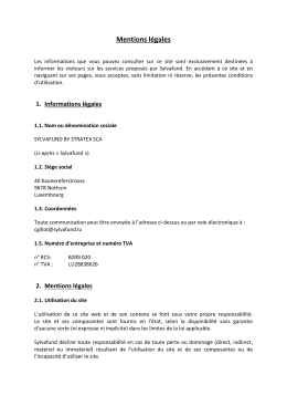 Mentions l&eacute;gales